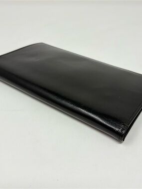 New! Prince Gardner Black Leather Checkbook Pocket Wallet Card Holder 7.25x4.25”
